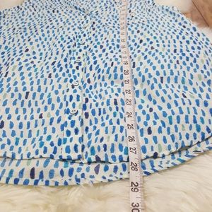 Anthro Maeve Blue Dot Sleeveless Button Down Top 6